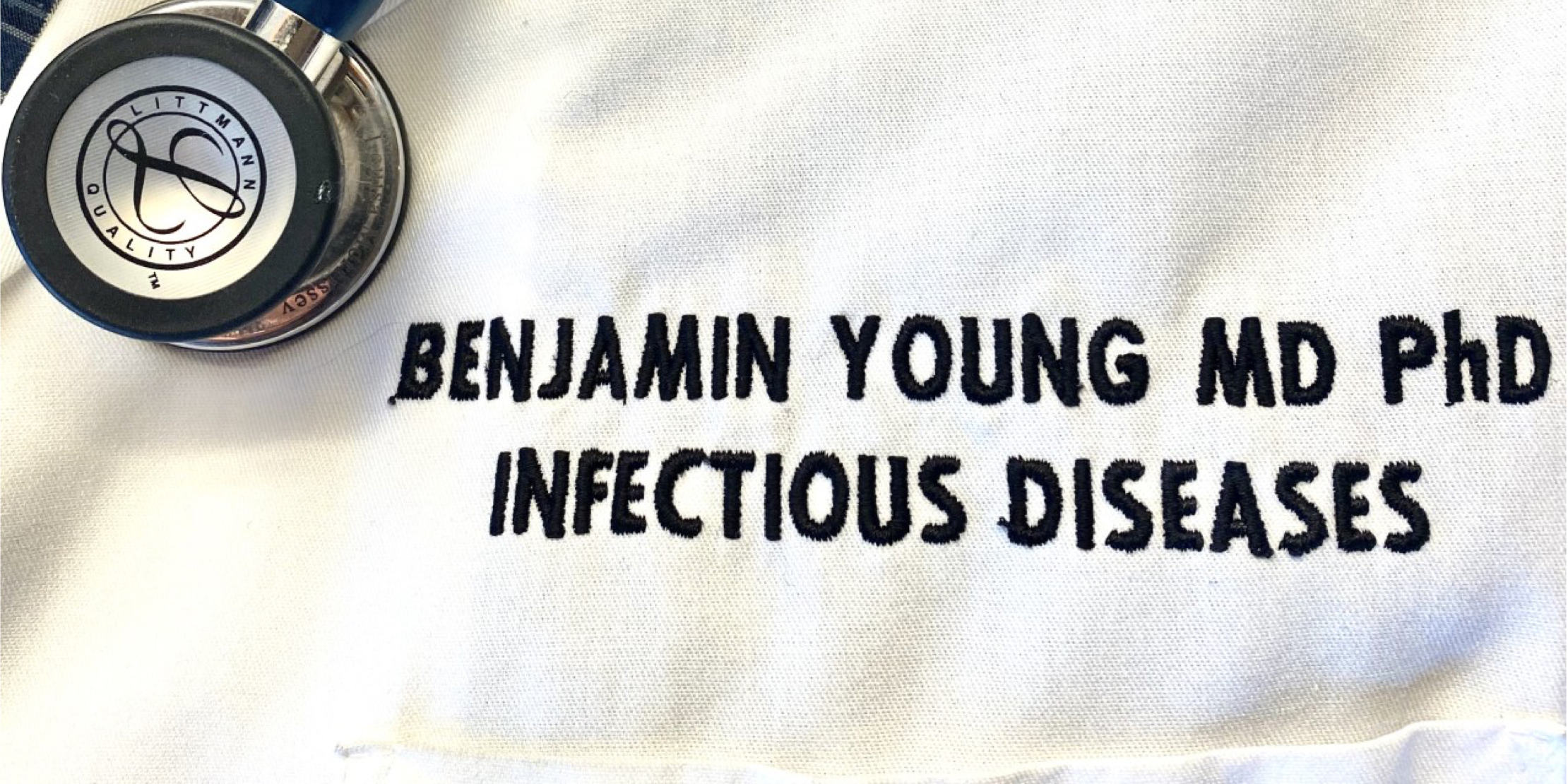 Ben Young name tag in his doctor’s gown